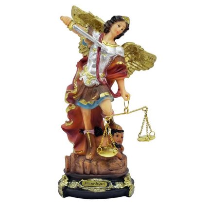 Imagem Resina Importada São Miguel Arcanjo Com Balança