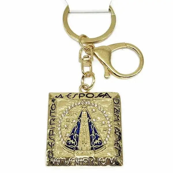 Chaveiro Nossa Senhora Aparecida Dourado - Chaveiro Religioso de Luxo