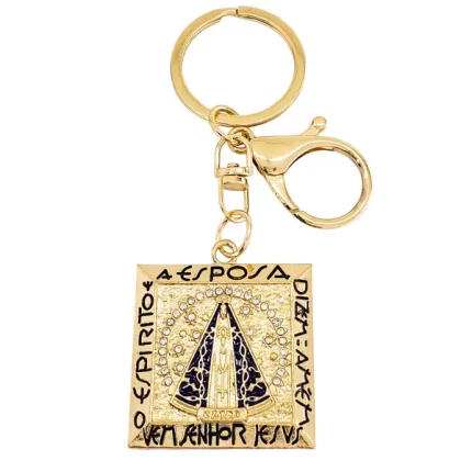 Chaveiro Nossa Senhora Aparecida Dourado - Chaveiro Religioso de Luxo