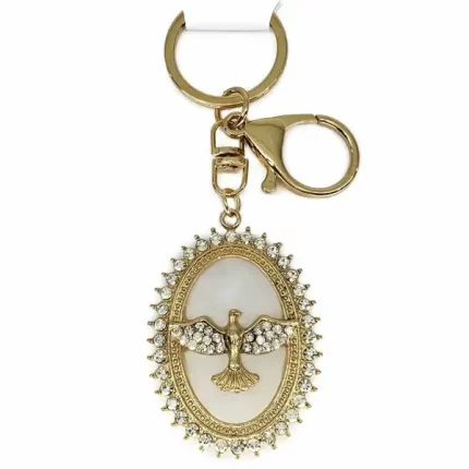 Chaveiro Strass Divino Espirito Santo Pomba Paz Religioso