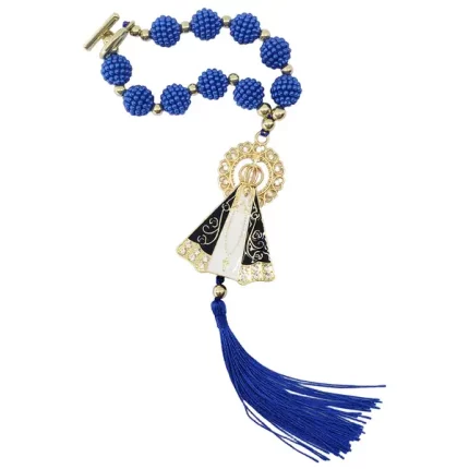 Terço Dezena Azul Retrovisor Carro Nossa Senhora Aparecida