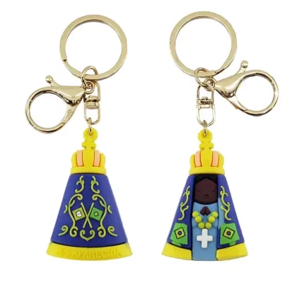 Chaveiro 3D Nossa Senhora Aparecida em Borracha