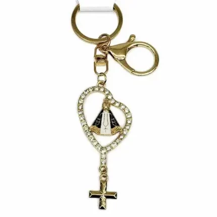 Chaveiro Nossa Senhora Aparecida Terço com strass
