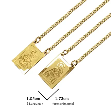 Escapulário de Nossa Senhora do Carmo - Dourado