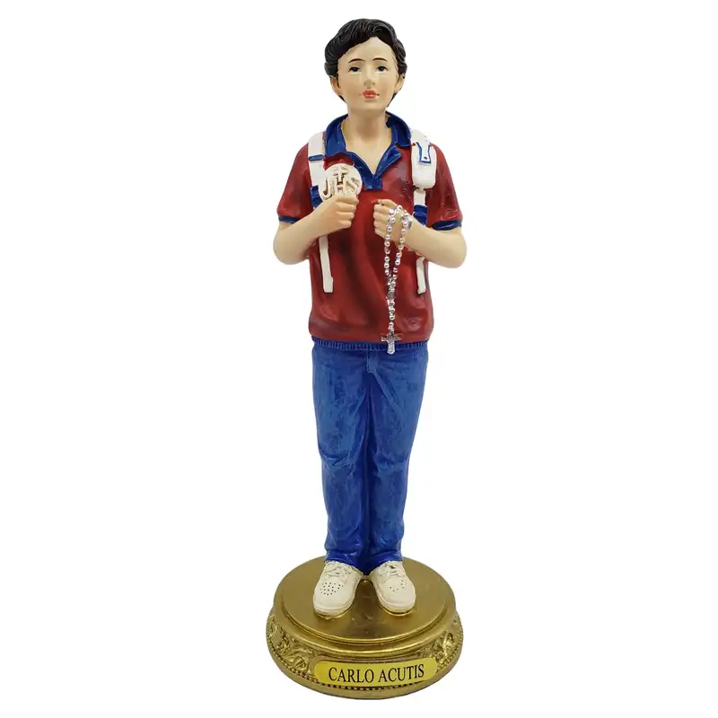 Imagem Do Santo Beato Carlo Acutis 20cm Em Resina Imagem Do Santo Beato Carlo Acutis 20cm Em Resina