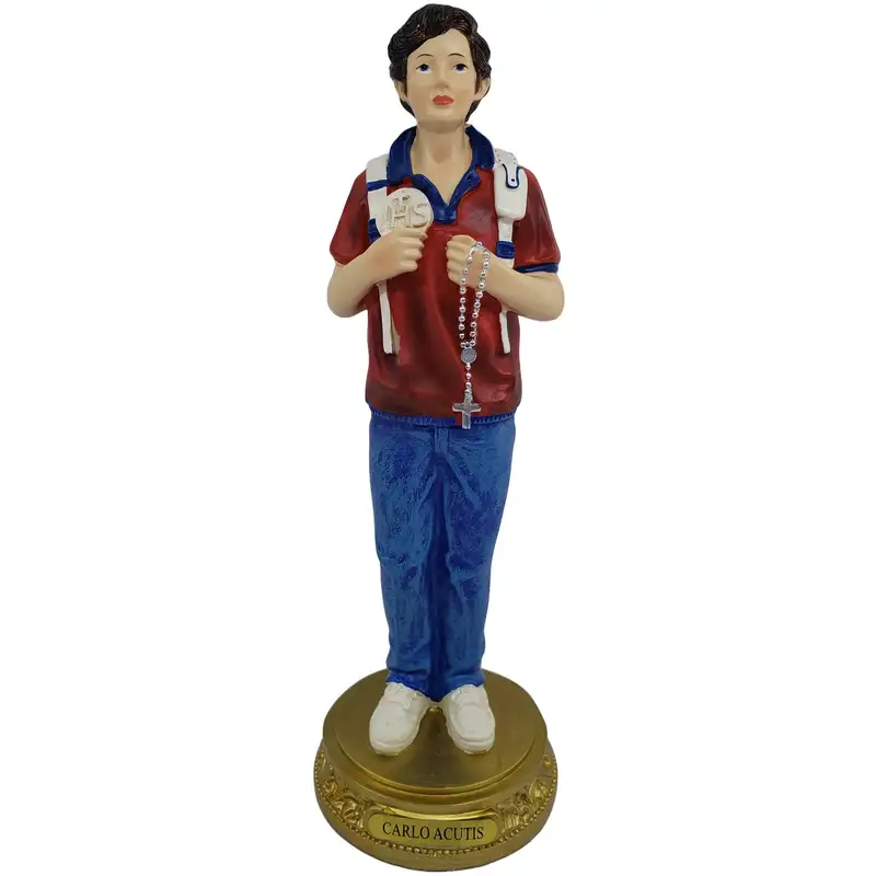 Imagem Do Santo Beato Carlo Acutis 30cm Em Resina Importada Imagem Do Santo Beato Carlo Acutis 30cm Em Resina Importada