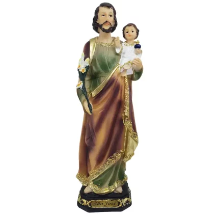 Imagem de São José em Resina Importada 30cm com Acabamento Fino Colorido