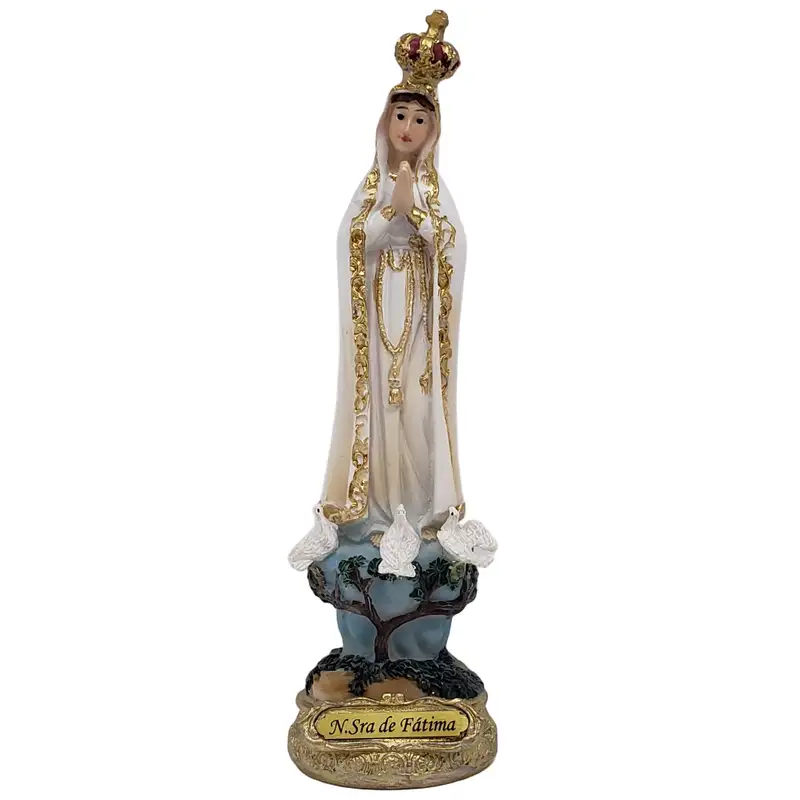 Imagem de Nossa Senhora de Fátima 13cm em Resina Importada - Peça Devocional Imagem de Nossa Senhora de Fátima 15cm em Resina Importada - Peça Devocional