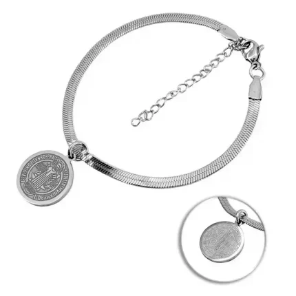 Pulseira São Bento Aço Inoxidável Laminado 3mm - Nova Lumen