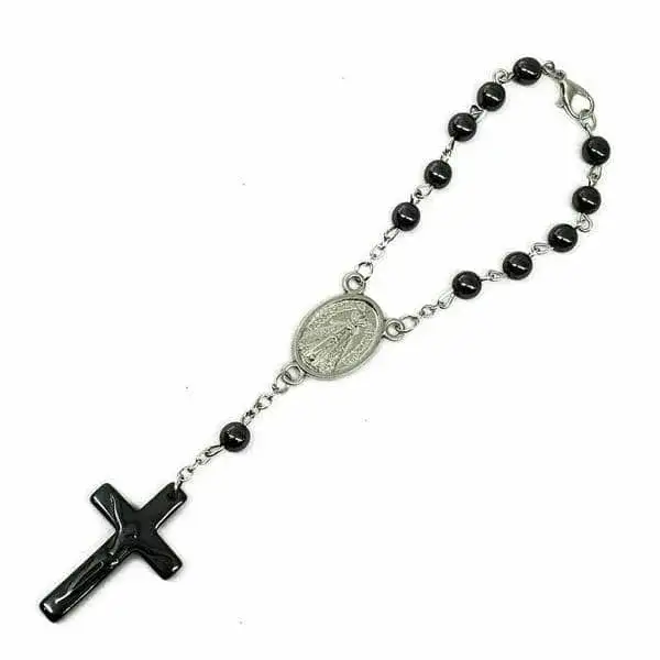 Pulseira Bolinha Hematita Natural Terço 6mm Fecho Lagosta Pulseira Bolinha Hematita Natural Terço 6mm Fecho Lagosta