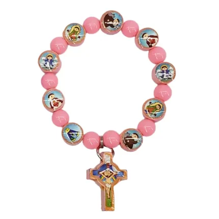 Pulseira Infantil Rosa para Menina - Pulseira de Proteção 15cm