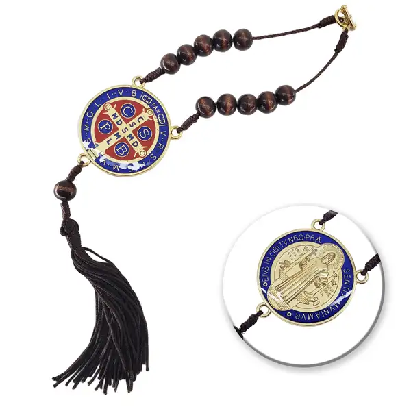 Terço Para Carro Medalha São Bento Dezena Retrovisor Resina Terço Para Carro Medalha São Bento Dezena Retrovisor Resina