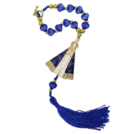 Adorno Dezena Terço Para Retrovisor Nossa Senhora Aparecida