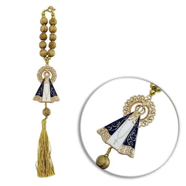 terço dezena De Carro Nossa Senhora Aparecida com coroa terço dezena De Carro Nossa Senhora Aparecida com coroa