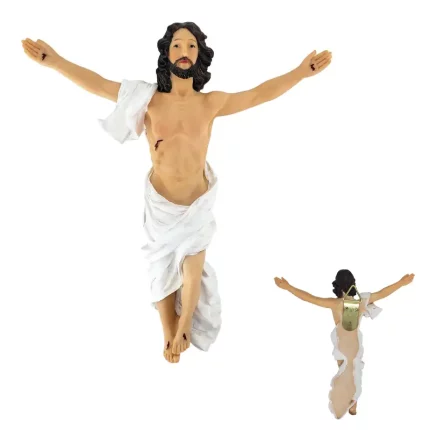 Cristo Ressuscitado de Parede, Resina, 30cm importada