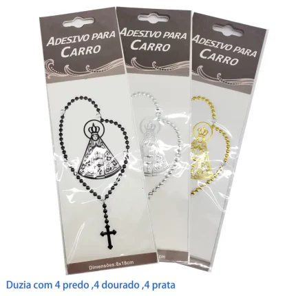 Adesivo Carro Terço Nossa Senhora Aparecida em auto relevo