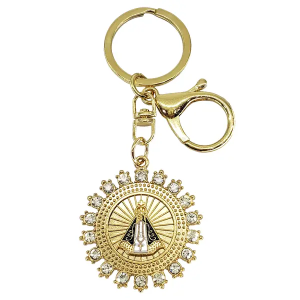 Chaveiro Nossa Senhora Aparecida Trabalhado com Strass