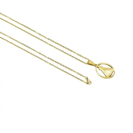 Corrente aço Inoxidável Fina Redonda Nossa Senhora Aparecida dourado