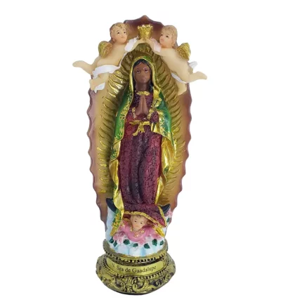 Imagem Nossa Senhora De Guadalupe 13cm Resina Importada Colorido