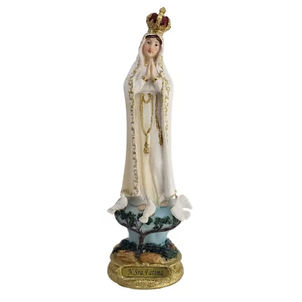 Imagem Nossa Senhora Fátima 20cm Com Coroa - Resina Importado