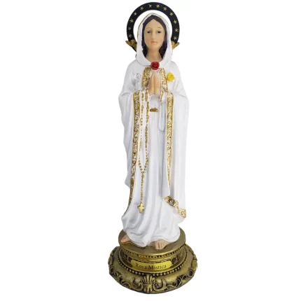 Imagem Nossa Senhora Rosa Mística Elegance 30cm Resina Importada para Altar