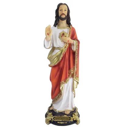 Imagem Sagrado Coração de Jesus 30cm Resina Importado