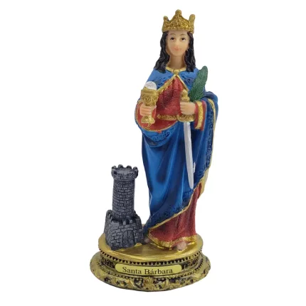 Imagem Santa Barbara Resina Nobre 15cm - Importada