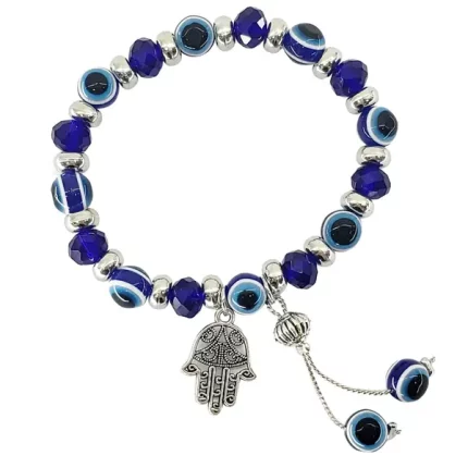 Pulseira Olho Grego Mão Hamsá Sorte Proteção Mau-olhado
