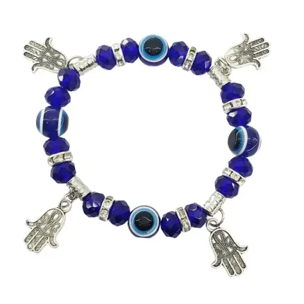 Pulseira de Proteção Dupla Olho Grego e Mão Hamsá Contra Mau Olhado | Sorte