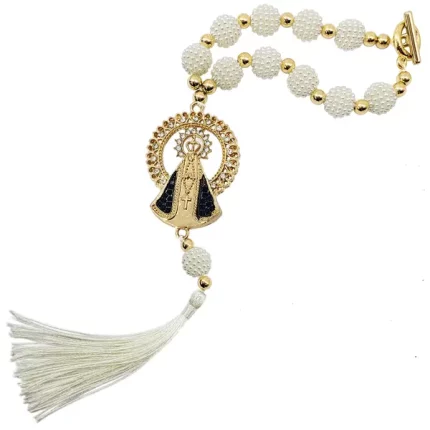 Terço Dezena Nossa Senhora Aparecida Retrovisor Carro Strass