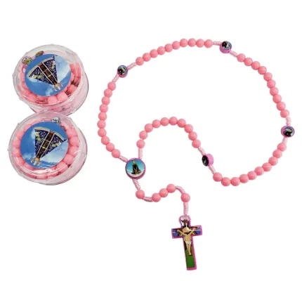 Terço Infantil N. Sra. Aparecida Rosa com Caixinha