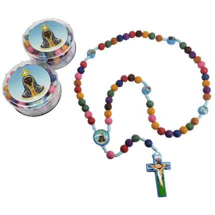 Terço Nossa Senhora Aparecida Flor Colorida infantil