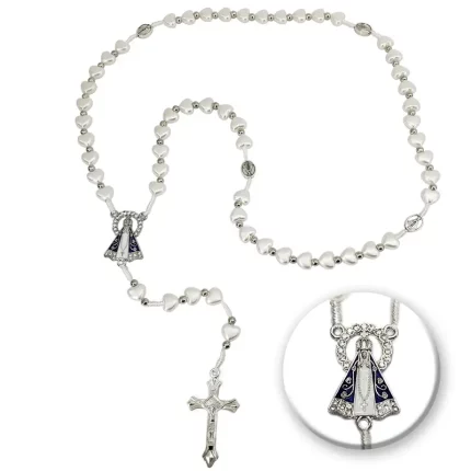 Terço Nossa Senhora Aparecida Pérola Coração-01
