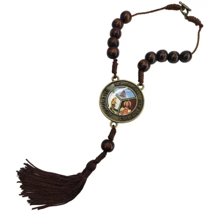 Terço Dezena retrovisor de carro em madeira são cristovão